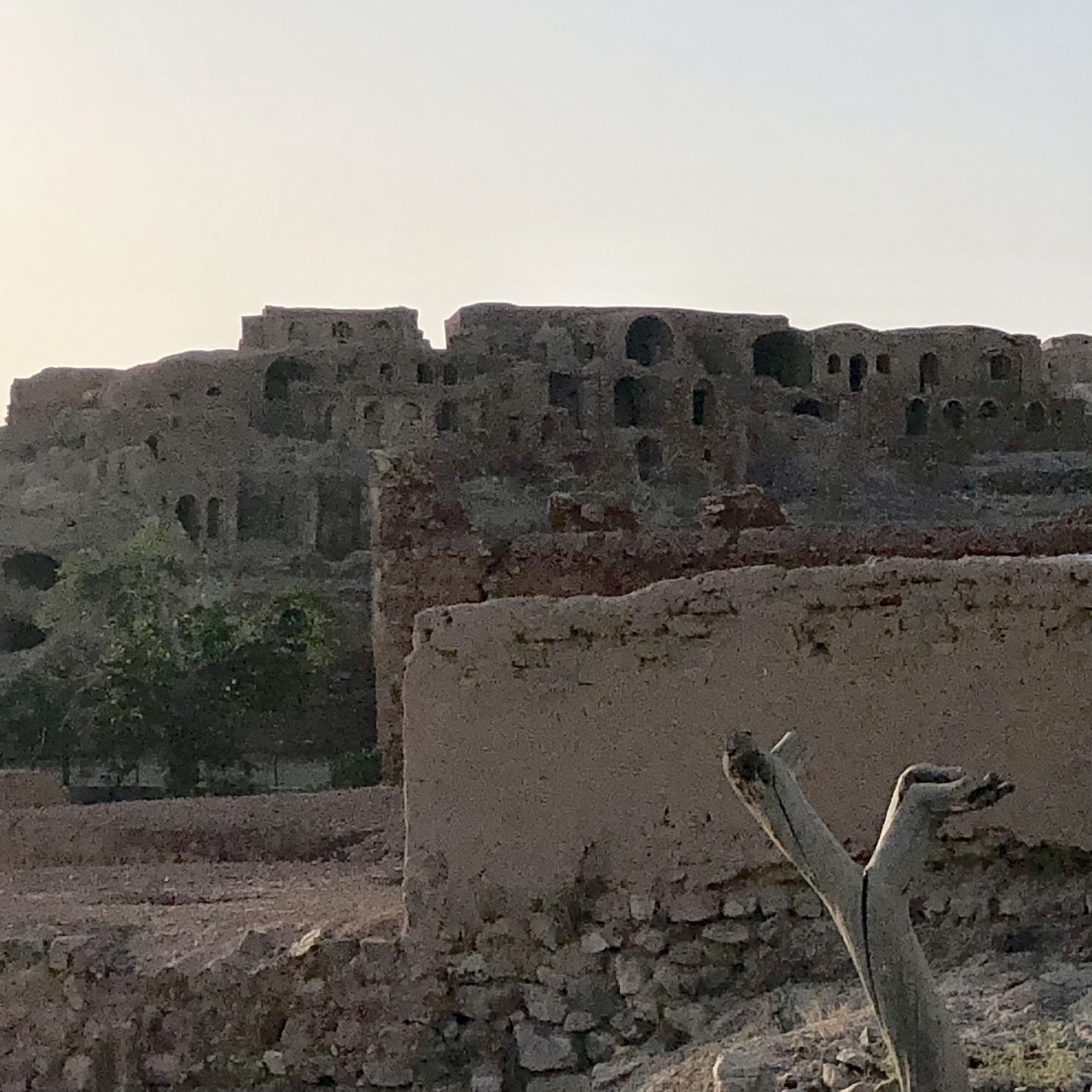 Mud-brick houses destroyed by earthquakes